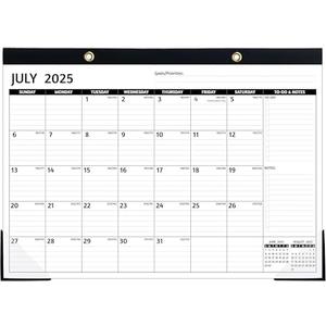 Desk Calendar 2025-2026 – Jul 2025 – Dec 2026, 18 Monthly Desk Calendar, Large, 17'' x 12'', 2025-2026 Desk/Wall Calendar with To-do Lists, Desk Pad, Ruled Blocks, Corner Protectors
