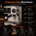 58mm Espresso Machine with Milk Frother, 20 Bar Semi-Automatic Coffee Maker, Visual Pressure Gauge & Touchscreen LCD Display, Professional Home Espresso Machine for Latte & Cappuccino, Silver