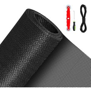 QWR Pet Proof Window Screen Replacement Kit, 48"x118" Durable High Hardness Screen Mesh Replacement Window Screens Repair Kit for Sliding Screen Door,Patio and Windows.(Folded Package with Tool Kit)
