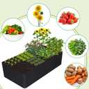 KLEWEE Fabric Raised Garden Bed, 128 Gallon 6 x 3FT Garden Growing Bags for Planting Vegetables, Flowers and Herbs, Breathable Plant Bed Large Grow Planter Bags 8 Grids