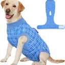 Kuoser Dog Recovery Suit for Female Male Dogs, Post-Surgery Bodysuit for Spay Neuter, Dog Onesie After Surgery, Anti-Licking Pet Surgical Recovery Suit, Blue L (L (Back:16.1-20.1'', Weight:23-48 LB))