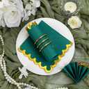 2 x LIYH 200Pack Green Cocktail Napkins 2-Ply Wedding Party Napkins Disposable for Birthday Bridal Baby Shower Anniversary Reception Event Folded 5In x 5In (Dark Green with Gold)