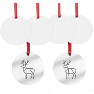 Sublimation Ornament Blanks 4 Inch 10 PCS Christmas Aluminium Round Decoration