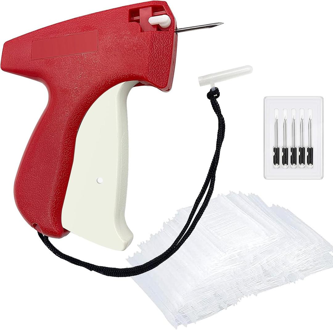 1606pcs Tagging Gun Kit, Tagging Gun for Clothing, Standard Retail Price Tag Attacher Gun Kit for Clothes Labeler with 6 Steel Needles and 1600 1-in Barbs Fasteners (Not Stitch Gun)