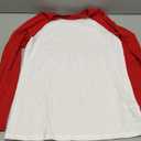 Haloumoning Kids Girls T Shirts Casual Raglan Long Sleeve Tee Crewneck Color Block Cute Fall Blouses Tops 5-14 Years (Red)