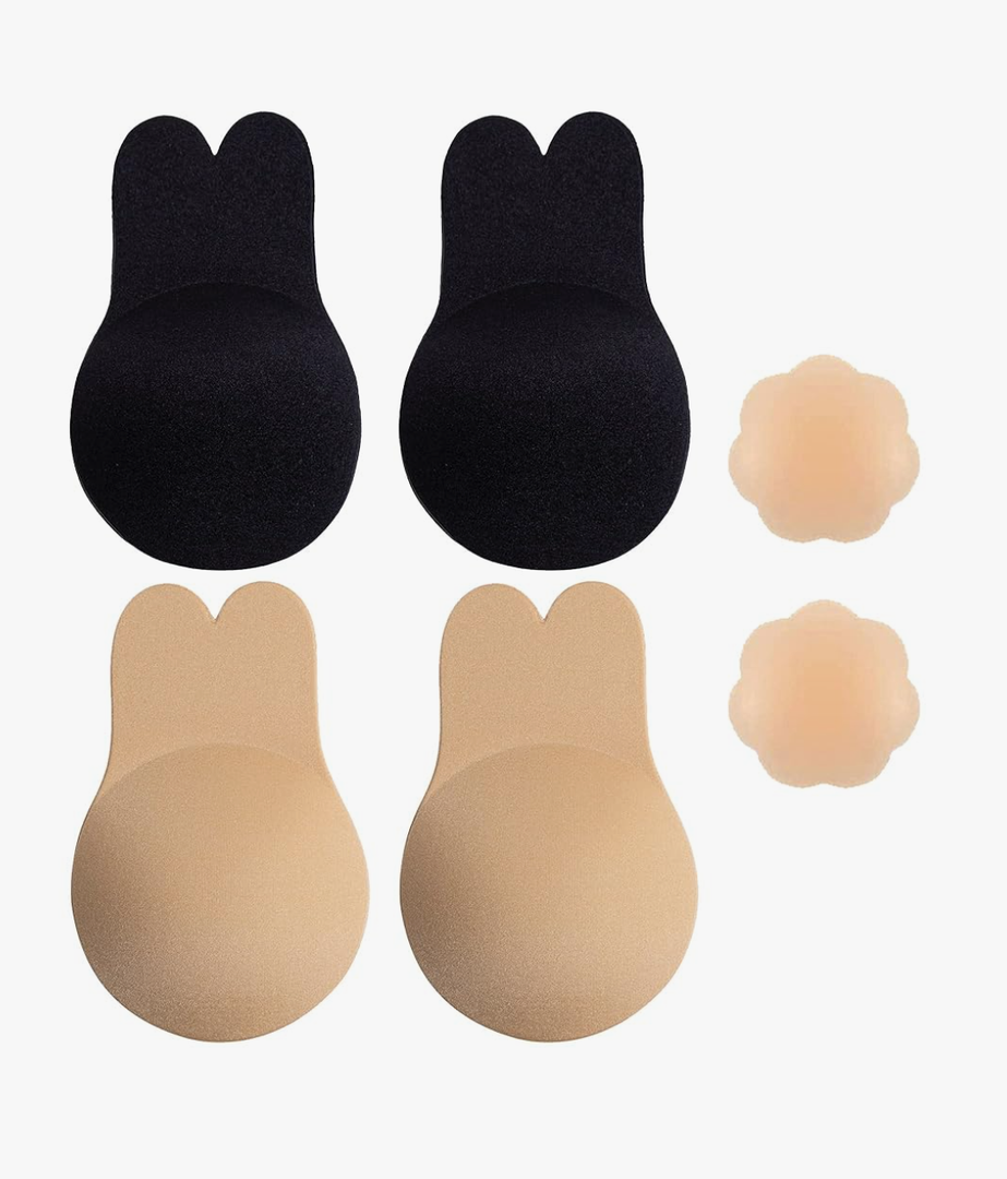 Pair of 2 Summer Sticky Bra, Backless Strapless Bra Push Up, Adhesive Invisible Lift Up Bras