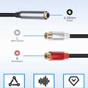 6.35mm RCA Cable,1/4 Inch Female to 2 RCA Female Audio Y Splitter Cable for TVs,Microphones, Amplifiers(1.8M/6FT)