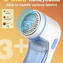 Fabric Shaver, Lint Remover for Clothes, Effectively and Quickly Remove Pills, Sweater Shaver with Stainless Steel 3-Leaf Blades and Safety Lock Protection.(Blue & White)