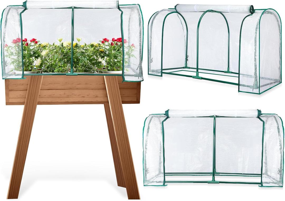 GlikCeil 1 Pcs 47" l x 21" W x 24" H Greenhouse Cover Portable Mini Outdoor Indoor Tabletop Greenhouse for Healthy Plants, Raised Garden Beds, Vegetable Rows, Include Frame and Cover
