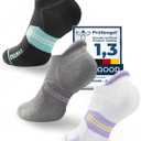Juclise Coolmax Bamboo Viscose Compression Running No Show Athletic Socks, Anti Blister Moisture Wicking (M)
