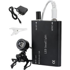 Fencia Dental Headlight, Portable LED Headlamp Surgical Medical Head Light Lamp, High Brightness Dentist Light with Rechargeable Battery Universal Clamp for Loupes Glasses (Black)