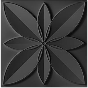 WOWSTAR 12-Pack 24"x24" Drop Ceiling Tiles, Waterproof Glue Up Ceiling Decor, Black