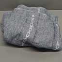 NEWISHER Rustic Farmhouse Embroidered Square Tablecloth Jacquard Striped Table Cloth Linen Texture Washable Dining Table Cover Kitchen Dining Home Decoration Blue and Grey 70x70 inch