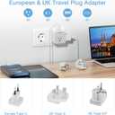 TESSAN All European UK Travel Plug Adapter Kit, International Detachable with 3 Outlet 3 USB Charger (1 USB C), Type C/G/E/F EU Ireland Power Adaptor, US to Europe Italy Spain France Greece
