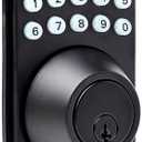 Amazon Basics Electronic Keypad Deadbolt Door Lock with Touch-Control Keyless Entry, Keyed Entry Option, Traditional, Matte Black, 1-Pack