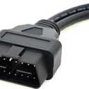 Universal OBD2 16 Pin Splitter Y Open Cable Male to Two Female Cable J1962 OBD II 1 Male to 2 Female Connector with Underdash Mount Bracket 30cm/12 inch
