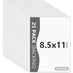 Somime 25 Pack Backing Boards Only - 8.5x11 Uncut White Mats Matboards, Acid Free & White Core Backerboards, Ideal for Photos/Pictures/Prints/Frames/Arts