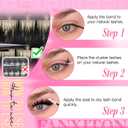 Lash Clusters with Spiky Lash Clusters Kit Volume Clusters Eyelash Extension 10-18MM Thick Individual Lashes D Curl Cluster Eyelash Extensions with Lash Brush3D DIY Lash Extension at Home (No Glue)