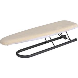 Household Essentials Accessory Sleeve Ironing Board, Plastic top, Foam Pad and Natural Cotton Cover, Heat-Resistant, Compact and Easy to Use, Matte Black Frame,Natural/Matte Black