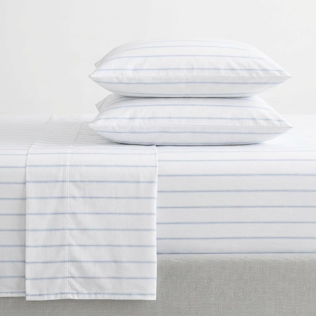 Nautica - Twin XL Cotton Percale Sheet Set with Matching Pillowcase