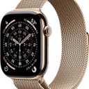 Apple Watch Series 11 [GPS + Cellular 46mm] Smartwatch with Gold Titanium Case with Gold Milanese Loop - M/L. Sleep Score, Fitness Tracker, Health Monitoring, Always-On Display, Water Resistant