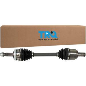 TRQ Front Left CV Axle Shaft Assembly Driver Side Neoprene Boots Compatible with 2011-2015 Hyundai Sonata 2011-2016 Kia Optima Hybrid