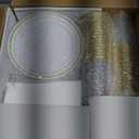 Prestee 600-Piece Disposable Party Dinnerware Set for 100 Guests - Gold Silverware Disposable with Plates, Cups, Knives, Forks, Spoons - Elegant Utensils for Wedding, Reception and Events Supplies