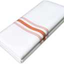 Restaurant Cloth Napkins Set of 12 Pack, Dinner Napkins Cloth Washable 18 x 22 Ins, Reusable Table Napkins Cloth, No Iron,No Fade, Easy to Remove Stains, Orange Stripes