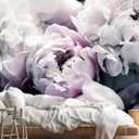 Reyhui Floral Wallpaper Mural Large Rose Flowers Mural for Bedroom Living Room Wall (not self-Adhesive)