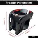 Car Cup Holder & Phone Mount, Multi-functional Air Vent Stand with Anti-slip Silicone Pad, ABS Adjustable Noise-reducing Bracket, Interior Storage Accessory for Most Vehicles (Black)