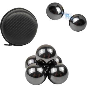 YANZHE Cool Giant Magnetic Stone Balls Fidget Toy for Adults, Large Magnetic Stone Balls Fidget Toy, Magnet Beads for Desktop Decoration and Stress Relief, Anti-Anxiety Gift (Black 5 Pack)