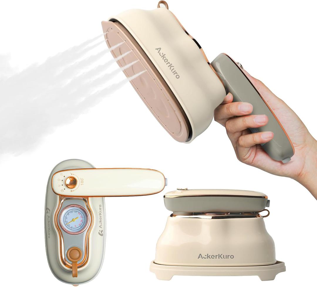 Steamer For Clothes, Steamer Iron 2 In 1,Portable Handheld travel Steam,1200W 15s Heat Up for Travel Size,Wrinkle Remover,200ml Tank,3 Modes for dress shirts for home travel,Beige,120V