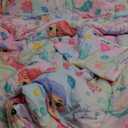 Meeting Story 3pcs Kids Comforter Sets Zipper Bedding Set for Girls,Twin Kid Bedding Set Mermaid Rainbow Comforter for Kid,All in one Zipper BeddingPink Yellow,Twin