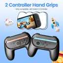 WEOTOO Grips Compatible with Switch 2 (2025) JoyCon, 2 Pack Ergonomic Anti-Slip Handles with 4 Thumb Grips, Switch Holder Accessories for NS2 JoyCon Controller, Wear-Resistant (Black)