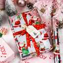 Yarcony Christmas Wrapping Paper Roll, Silver Wrapping Paper, Reversible Funny Santa Claus Theme Christmas Gift Wrap with Metallic Shine for Holiday, Gift Packaging, Celebrations (17 Inch X 33 Feet)