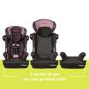 Baby Trend Hybrid SI 3-in-1 Combination Booster Seat, Dash Orchid Side-Impact Protection, 3-Stage Growth Design, Adjustable Headrest, Cushioned Comfort, Manufactured Date: 03/14/2026
