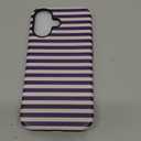 Magnetic for iPhone 16 Case Cute Stripes Phone Case, Shockproof Slim TPU and Hard PC Protective Phone Cover Compatible with MagSafe Designed for Women Girls, Blue&Apricot