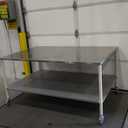 EnduraSteel Stainless Steel Mobile Prep Table with Powder-Coated Mild Steel Frame