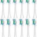 Replacement Brush Heads Sensitive Compatible with Philips Sonicare Toothbrush 1100 6500, Soft Toothbrush Heads for Sensitive Teeth Care, Standard, White - 12 Pack with Toothbrush Cover