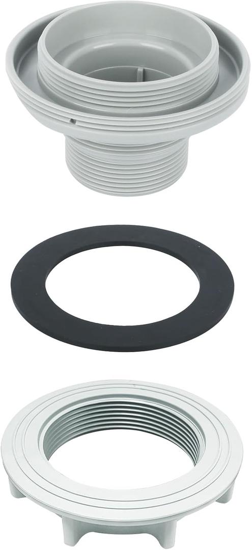 Pool Threaded Strainer Connector Nut Washer Kit 10744 10256 10255 for Intex Above Ground Swimming Pool Hose Connector Replacement Part (10744 x1,10256 x1,10255 x1)