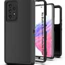 for Galaxy A53 5G Case, Heavy Duty Protective Case with [3 in 1] Rugged Rubber Shockproof Protection Cover for Samsung Galaxy A53(Black)