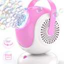 Joyfuture Pink Bubble Machine - Automatic Bubble Blower for Kids, Toddlers - Toys Gifts for Girls Ages 3+ Year Old, Easter, Outdoor, Birthday, Party Use