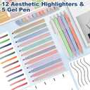 Large Bible Bag Bible Case Cover for Women with Shoulder Strap, Bible Study Supplies Journaling Kit Carrying Case with 75 Bible Tabs, 12 Highlighters and 5 Gel Pens, Christian Gifts for Women, Black