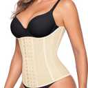 Nebility Waist Trainer for Women Corset Shapewear Tummy Control Waist Cincher Body Shaper Workout Girdle (Beige, L)