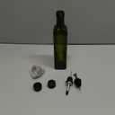 AOZITA 17oz Glass Olive Oil Bottle Dispenser - 500ml Green Oil and Vinegar Cruet with Pourers and Funnel - Olive Oil Carafe Decanter for Kitchen