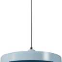 Minimalist Scandinavian Light Blue Pendant Light, 17.7" Large Adjustable Mid Century Hanging Light for Kitchen Island Dining Room Modern Apartment Pantry
