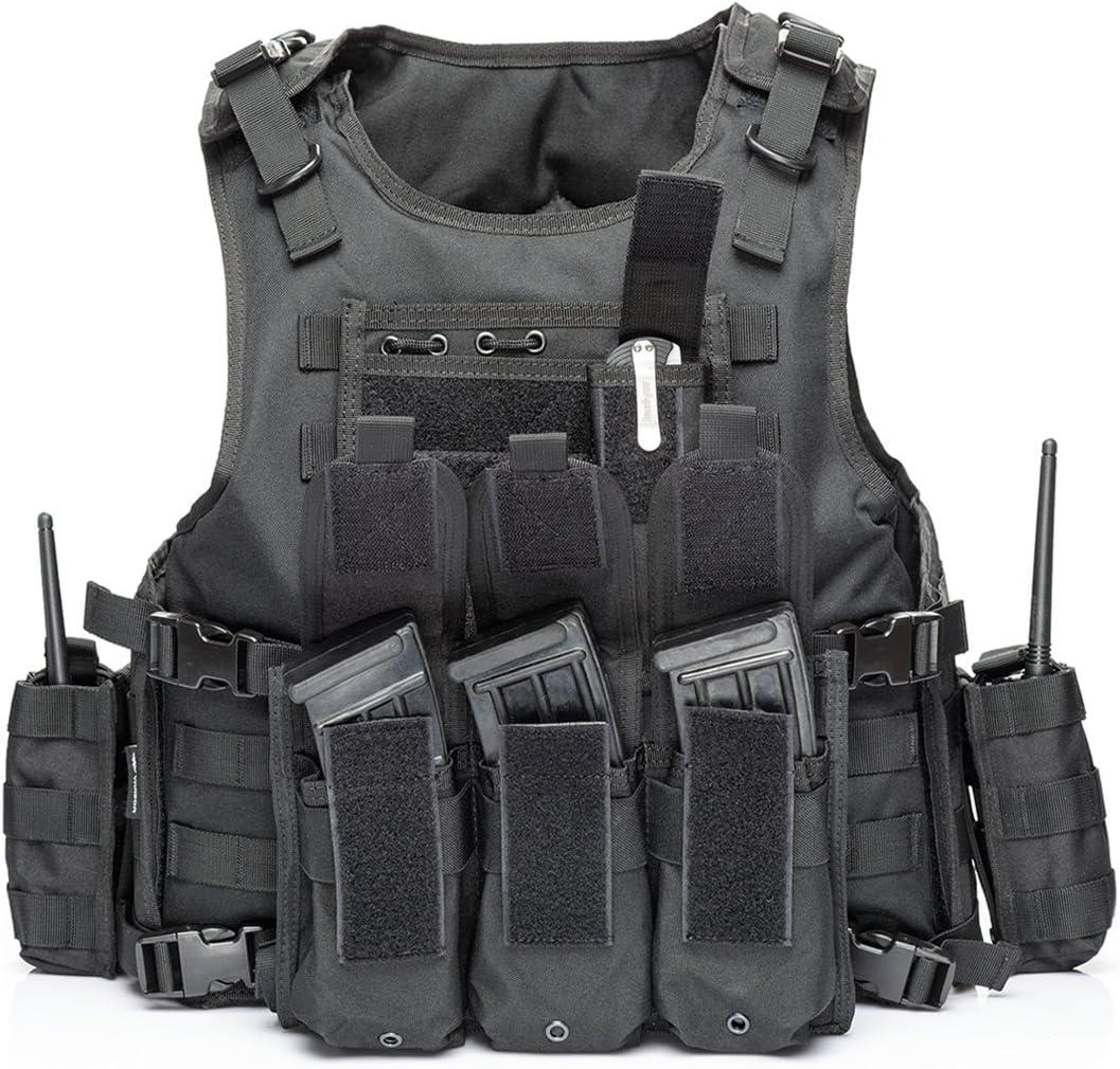 vAv YAKEDA Tactical Airsoft Vest for Men (One Size, Black)