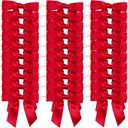 30pcs Boutique 2.5" Red Satin Ribbon Twist Tie Bows for Tying Up Packages Gift Wrapping