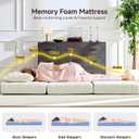 ROXGOX Foldable Mattress, Full Tri-Fold Memory Foam Mattress Topper with Washable Cover, Handle & Non-Slip Bottom, 6 Inch Portable Folding Bed for Guest, Yoga, Living Room, Camping - 73"x52"x6"