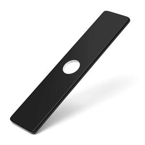 Greenspring Matte Black Faucet Plate, Sink Hole Cover, Faucet Deck Plate 10 Inch 1 or 3 Hole Long Rectangle Cover Deck Plate Faucet Escutcheon for Bathroom Kitchen Vanity Sink Faucet Stainless Steel